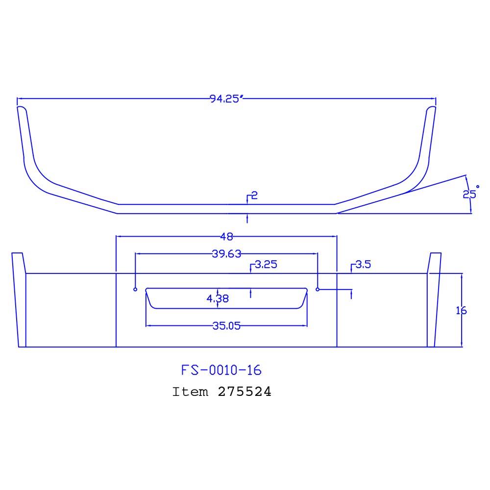 Kenworth T270 T370 16" Set Back Chrome Bumper