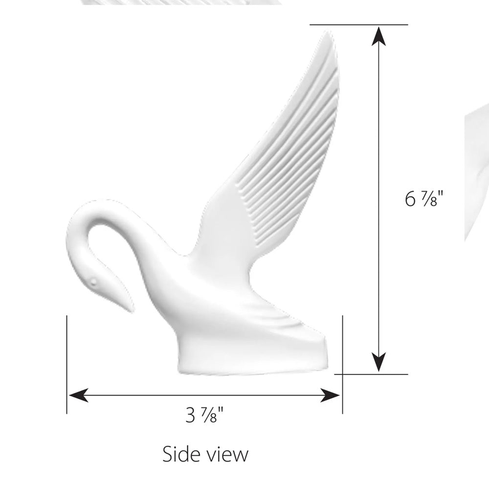 Matte White Classic Swan Hood Ornament