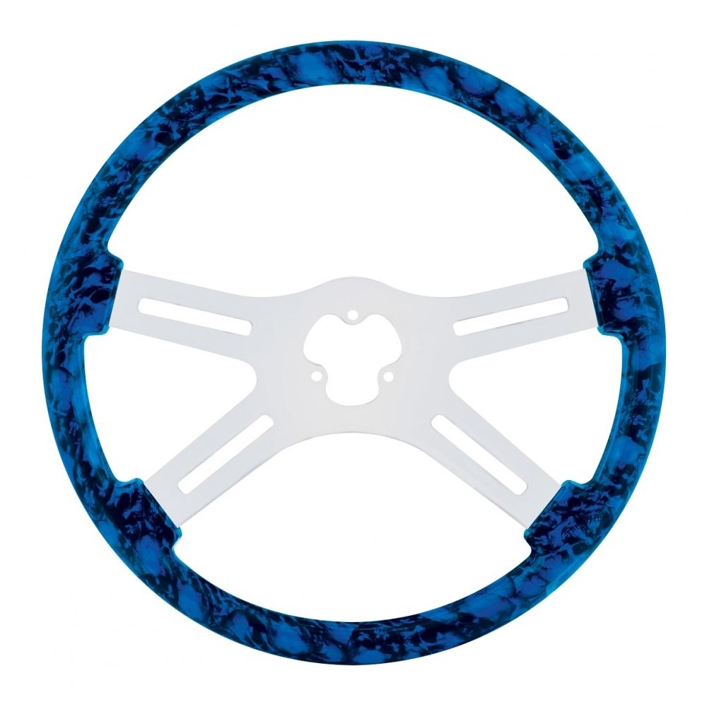18" 4 Spoke Skull Print Steering Wheel