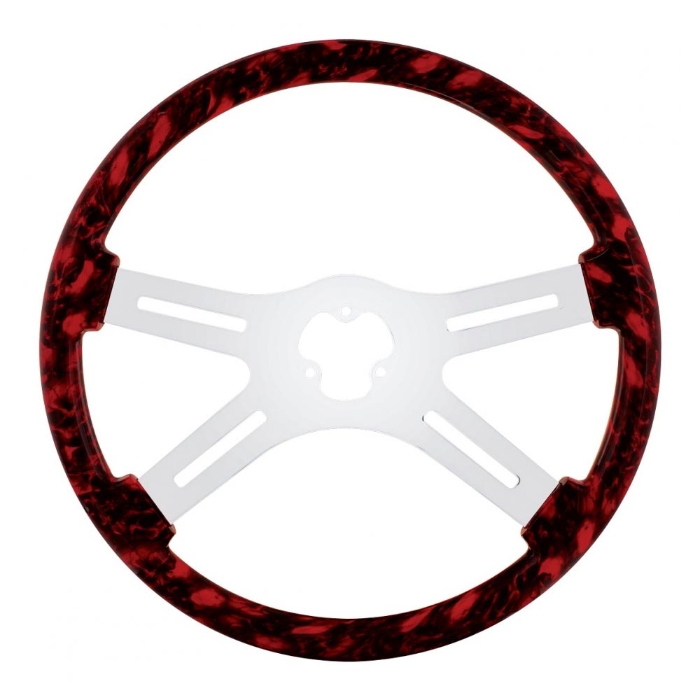 18" 4 Spoke Skull Print Steering Wheel