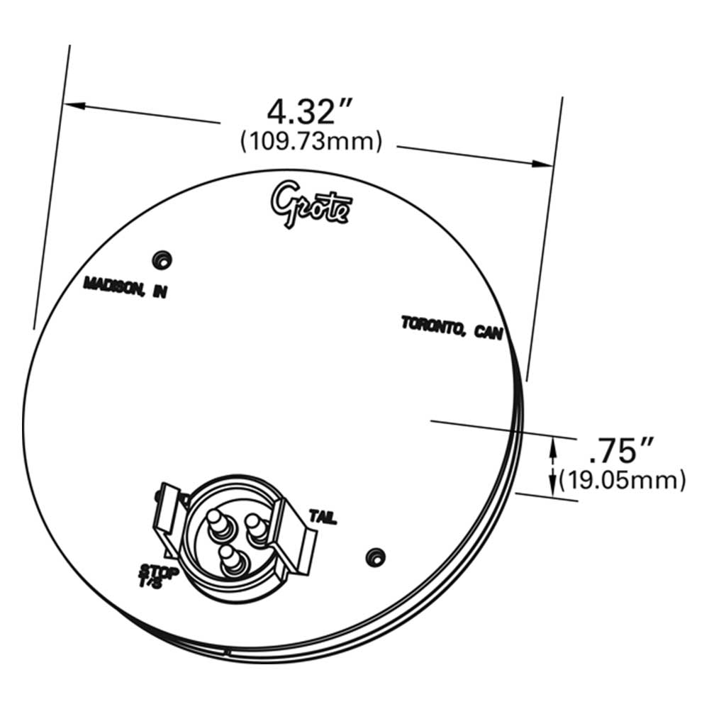 4" Amber Round Strobe Light
