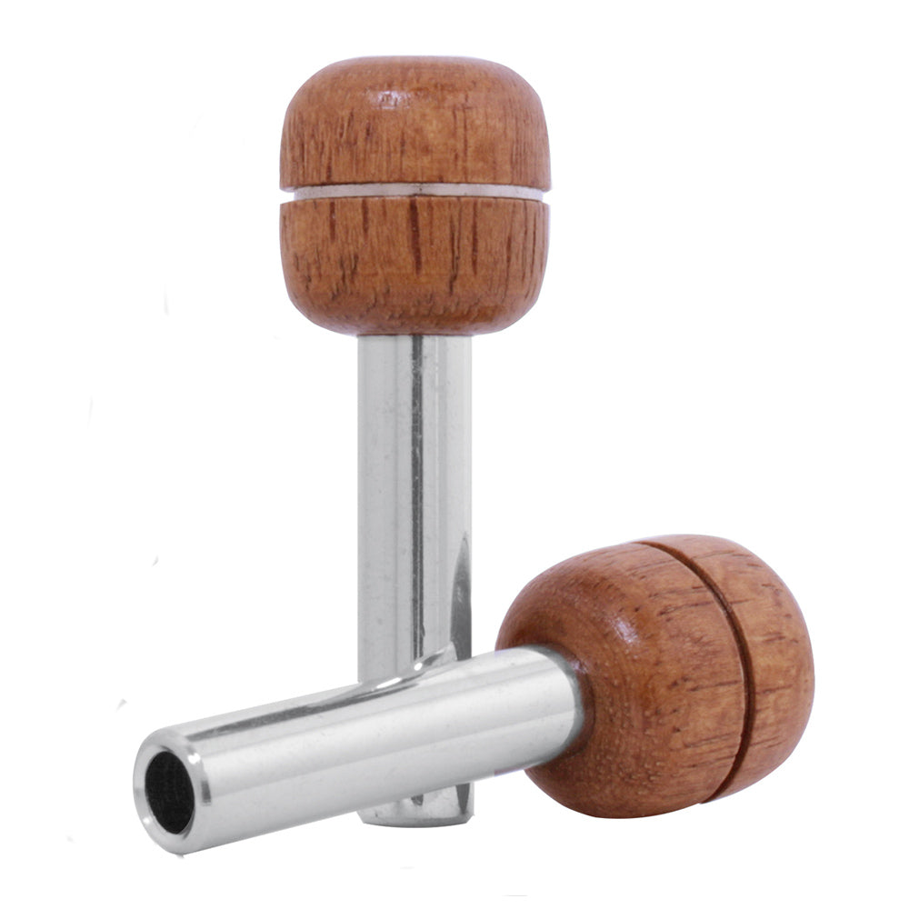 Chrome Tube with Wood Door Lock Knob