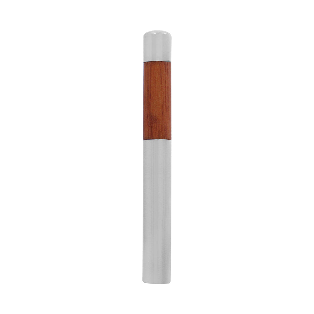 Chrome Tube with Wood Door Lock Knobs