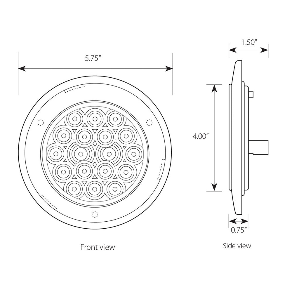 4" Back-Up Surface Mount LED Light with Bezel