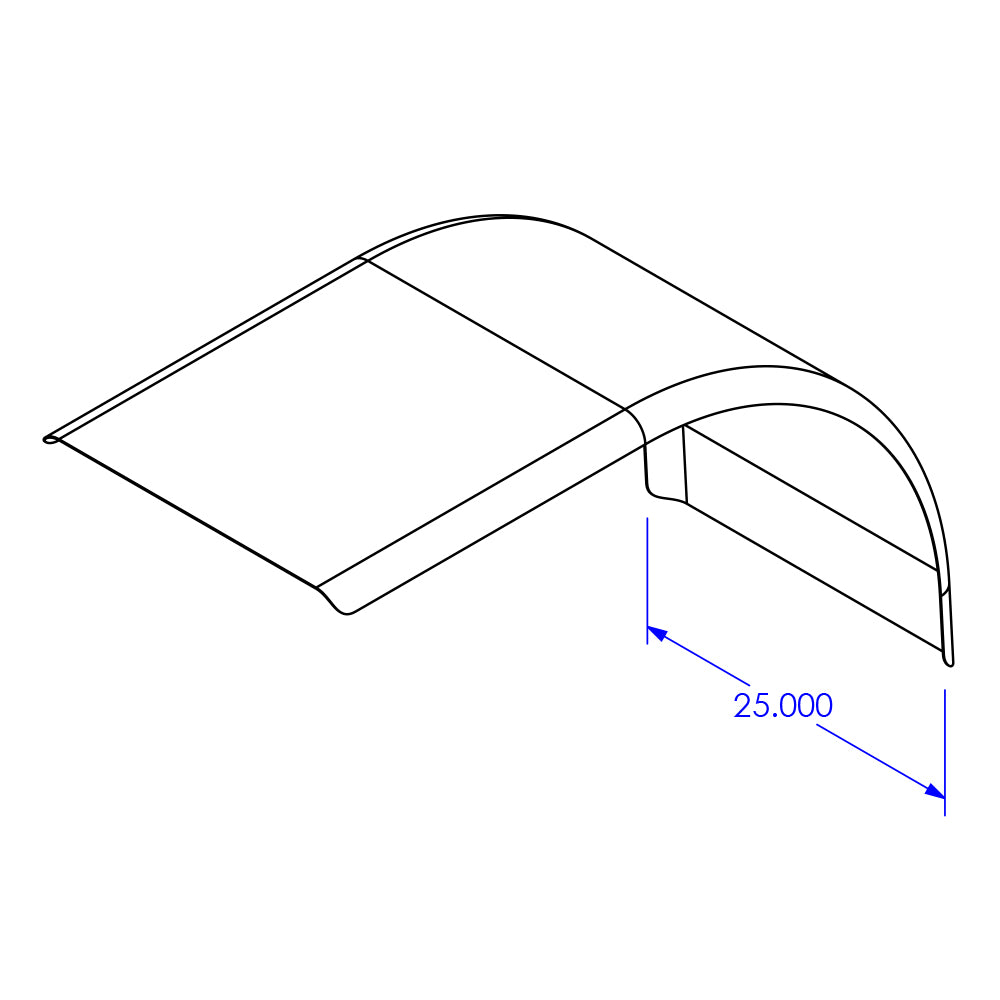 72" Polished Aluminum Half Fender