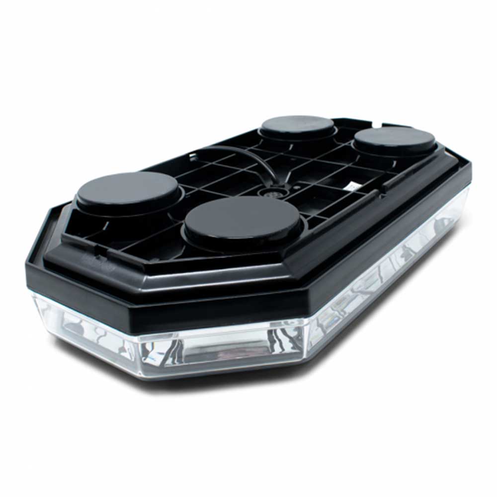 Amber/Clear LED Mini Strobe Warning Light Bar with 10 Function Magnet Mount