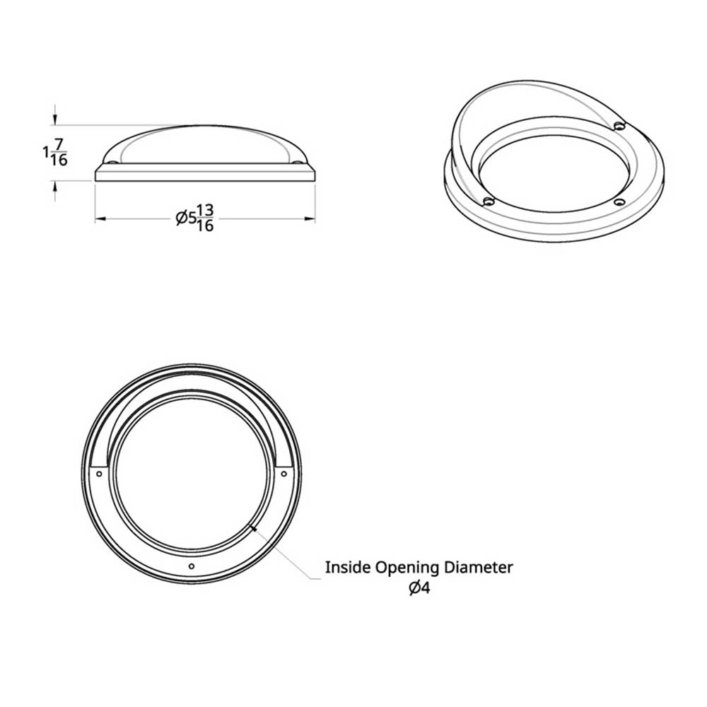 4" Chrome Plastic Light Bezel with Visor and Stainless Steel Screws