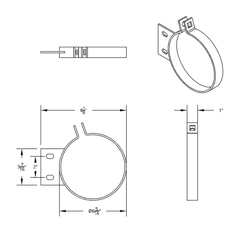 6"D x 1"W Peterbilt Stainless Steel Exhaust Clamp