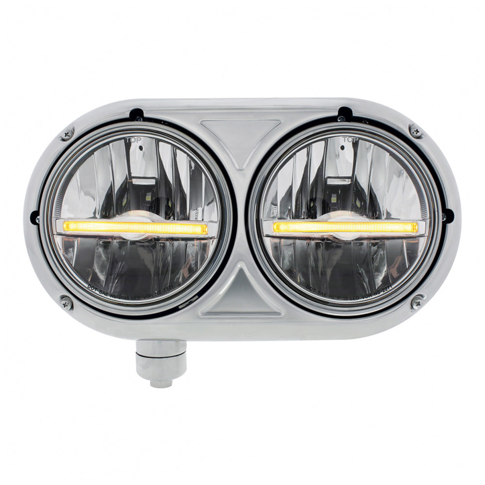 Peterbilt 359 Stainless Classic Dual LED Headlight