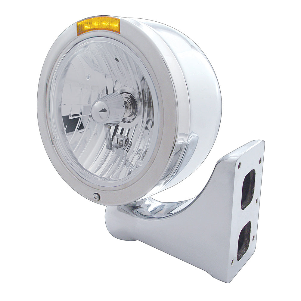 Peterbilt Stainless Steel Classic Half Moon H4 Headlight