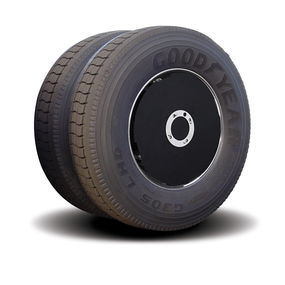 Twist & Lock Aero Wheel Covers, Black for Dual Wheel Axles 4PK