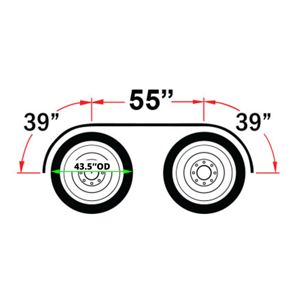 133" Ribbed Poly Full Fenders and Mounting Kit