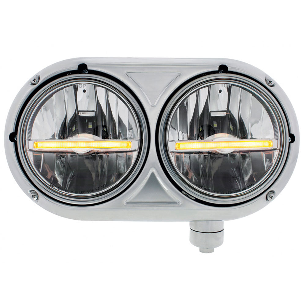 Peterbilt 359 Stainless Classic Dual LED Headlight