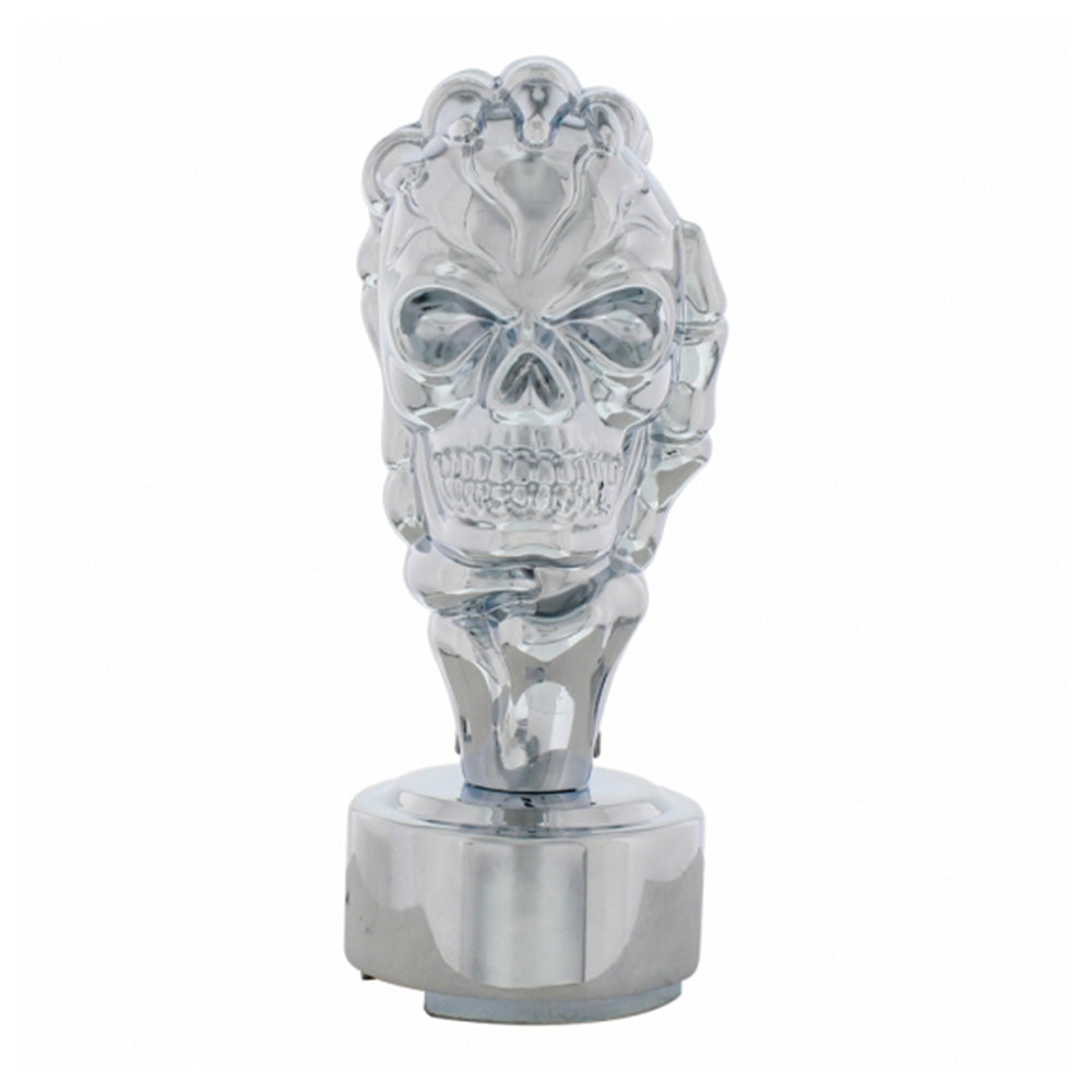 Chrome Thread-On Skull In Hand Gearshift Knob