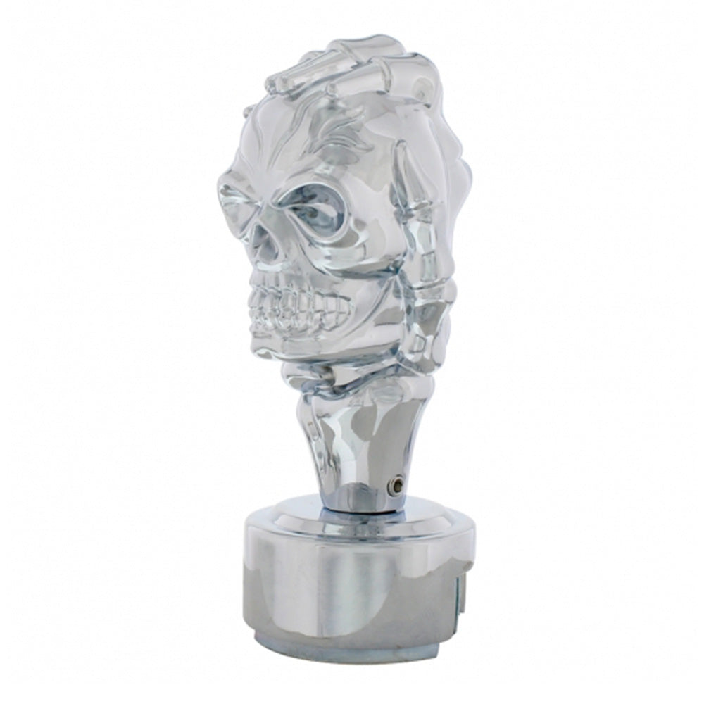 Chrome Thread-On Skull In Hand Gearshift Knob
