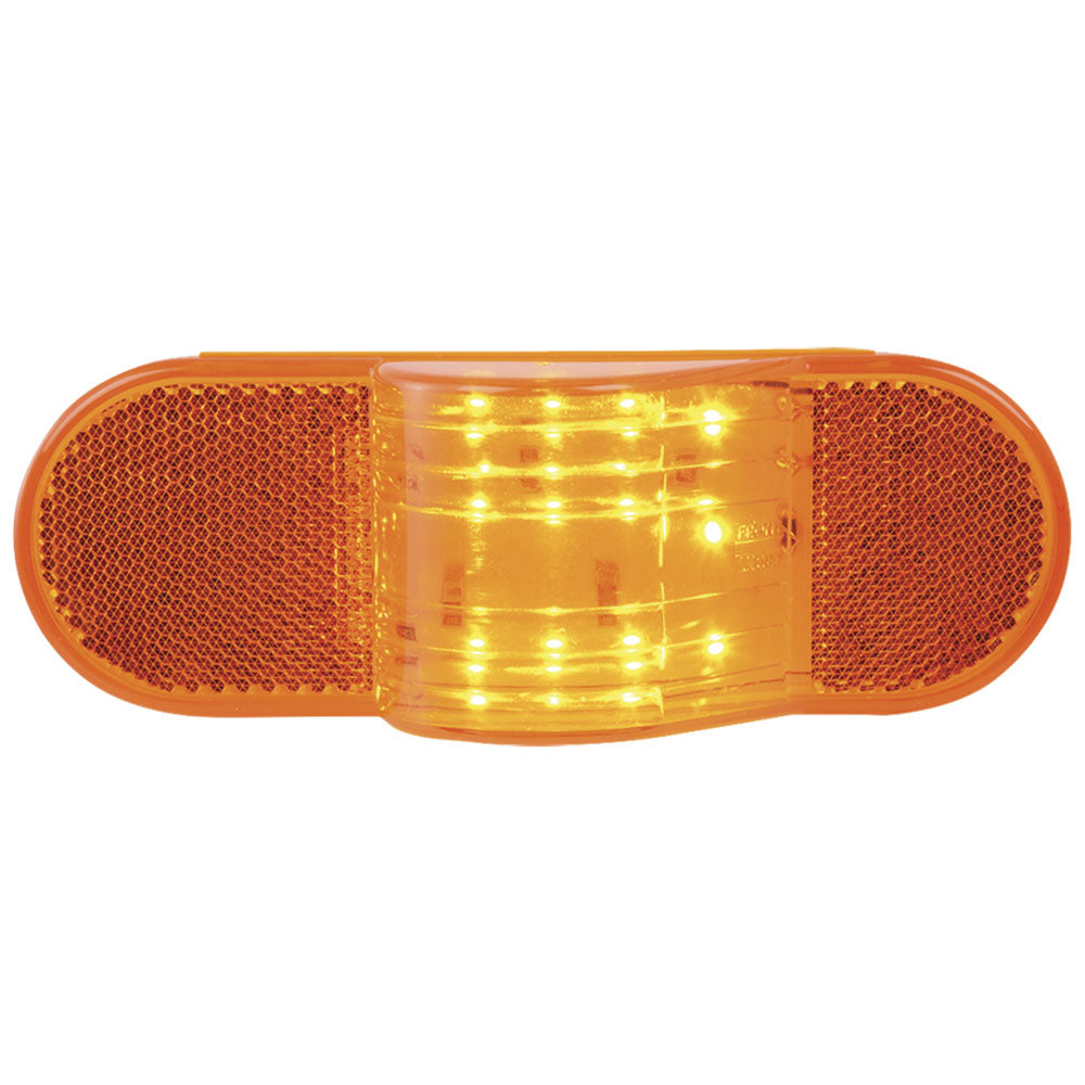 6-3/8" Amber 12 LED Oval Side Marker with Reflector