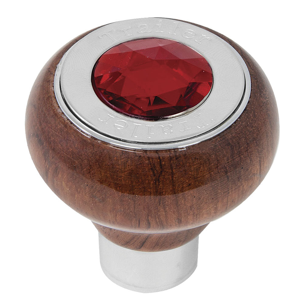 Rosewood Tractor/Trailer Air Valve Knob with Jewel - Thread On