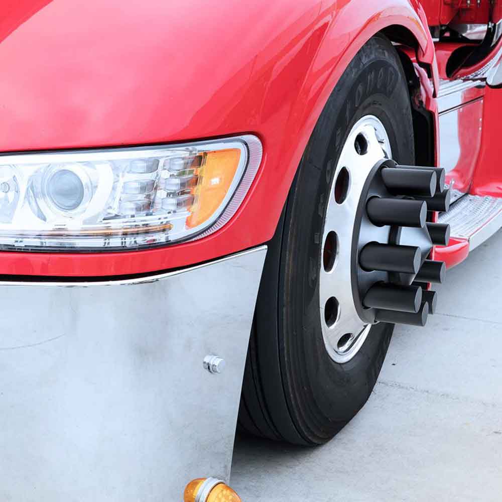 33mm Black Plastic Cylinder Nut Cover - Thread On