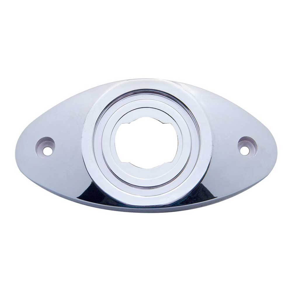 Chrome Oval Aerodynamic Branch Deflector for 2" Round Lights - Twist Lock