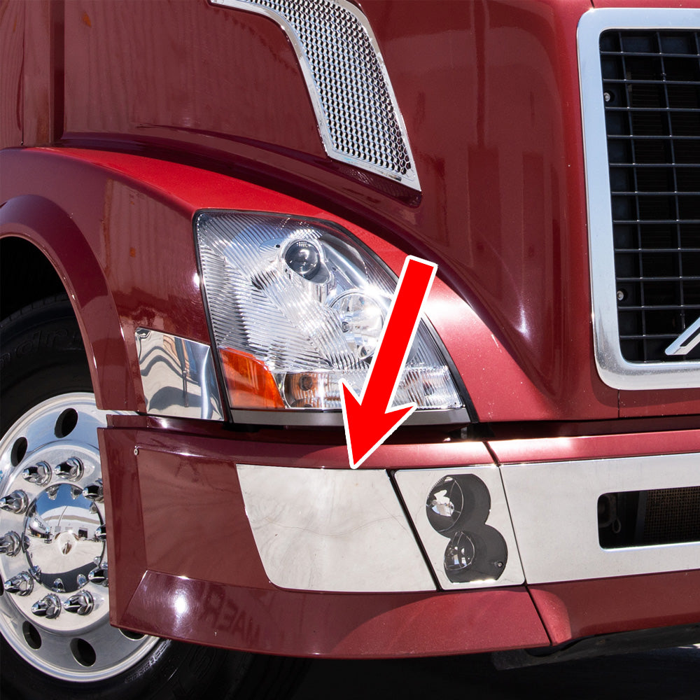 Volvo VNL 2015-2017 Chrome Aero-Style Bumper Trim