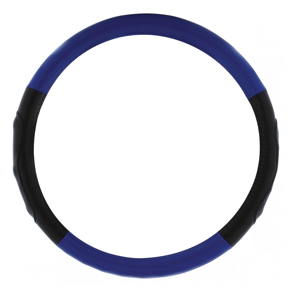 18" Steering Wheel Cover Blue with Black Grips