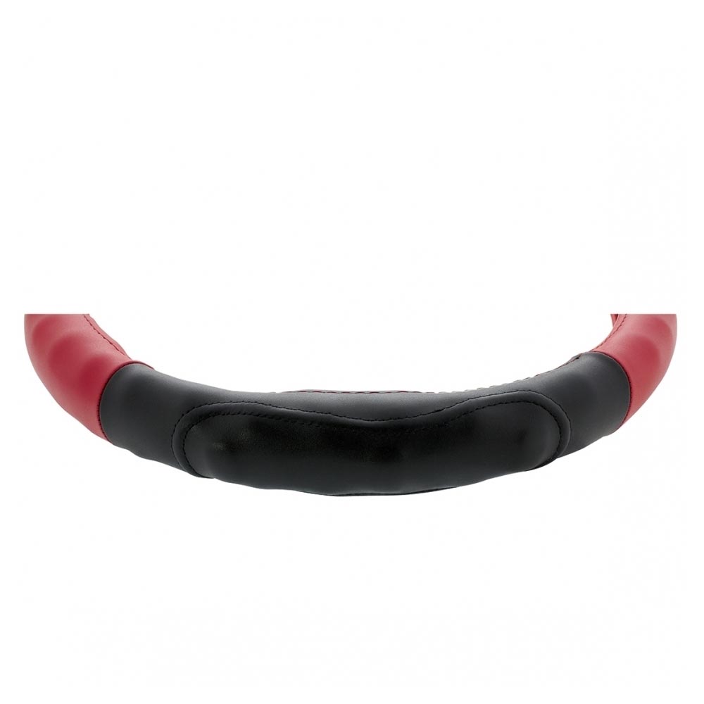 18" Steering Wheel Cover Red with Black Grips