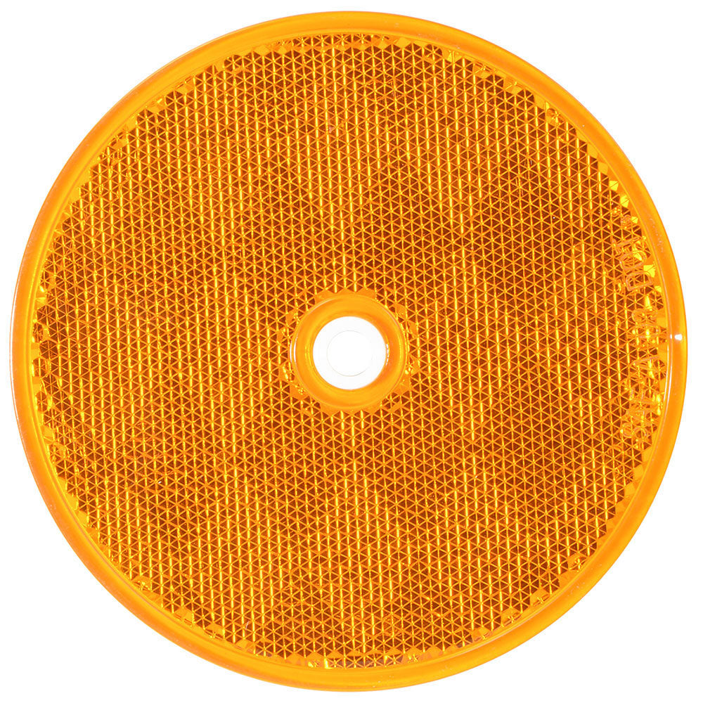 3 1/4" Round Amber Reflector (Screw In)