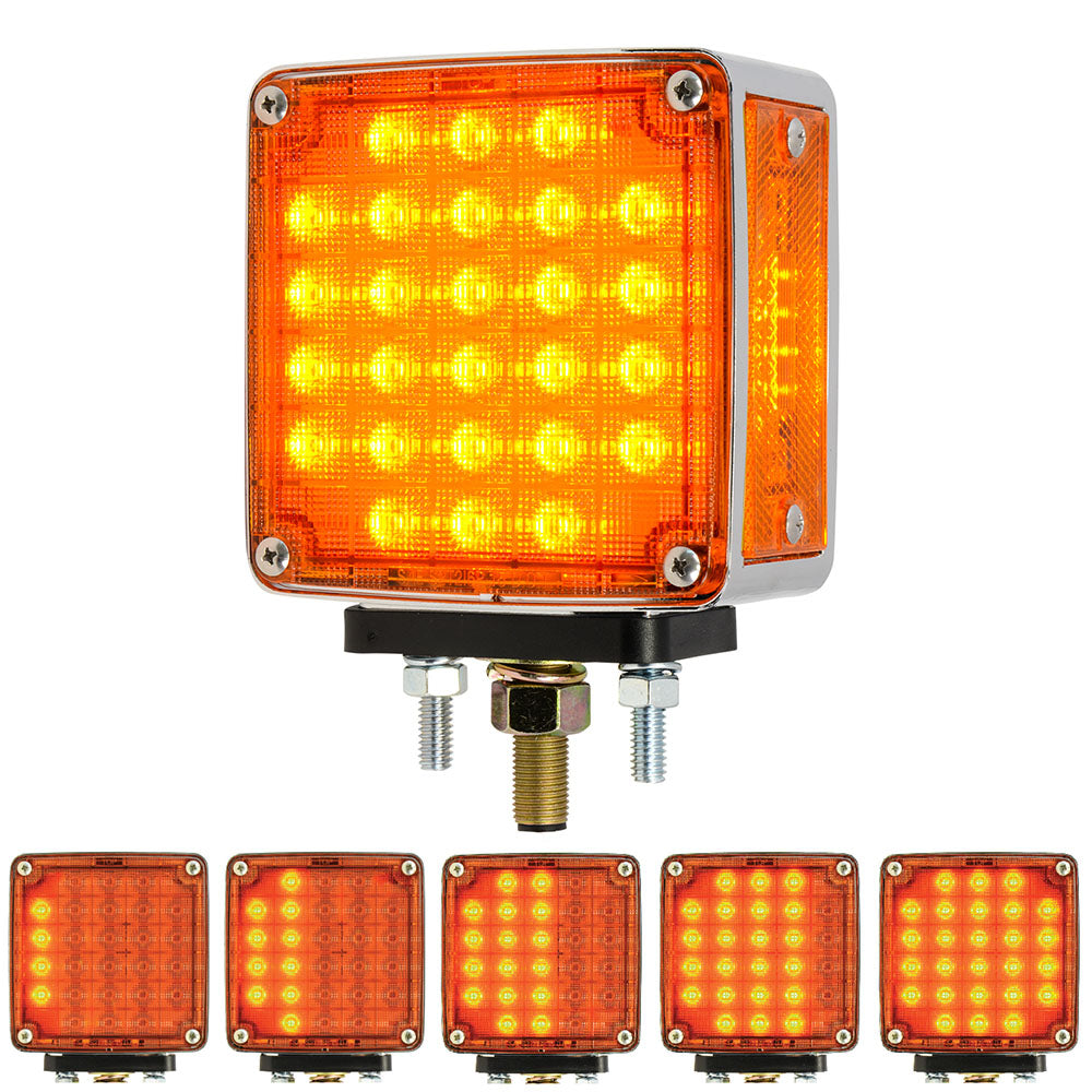 4" 21 LED Square Smart Dynamic Sequential Double Face Light