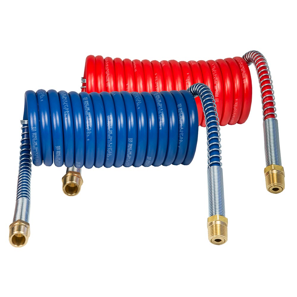 8ft Red and Blue Coiled Air Hoses