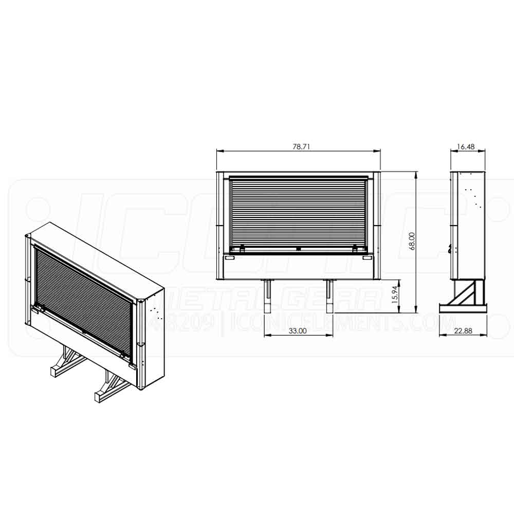 78" x 68" x 16" Cab Rack with Roll Up Door