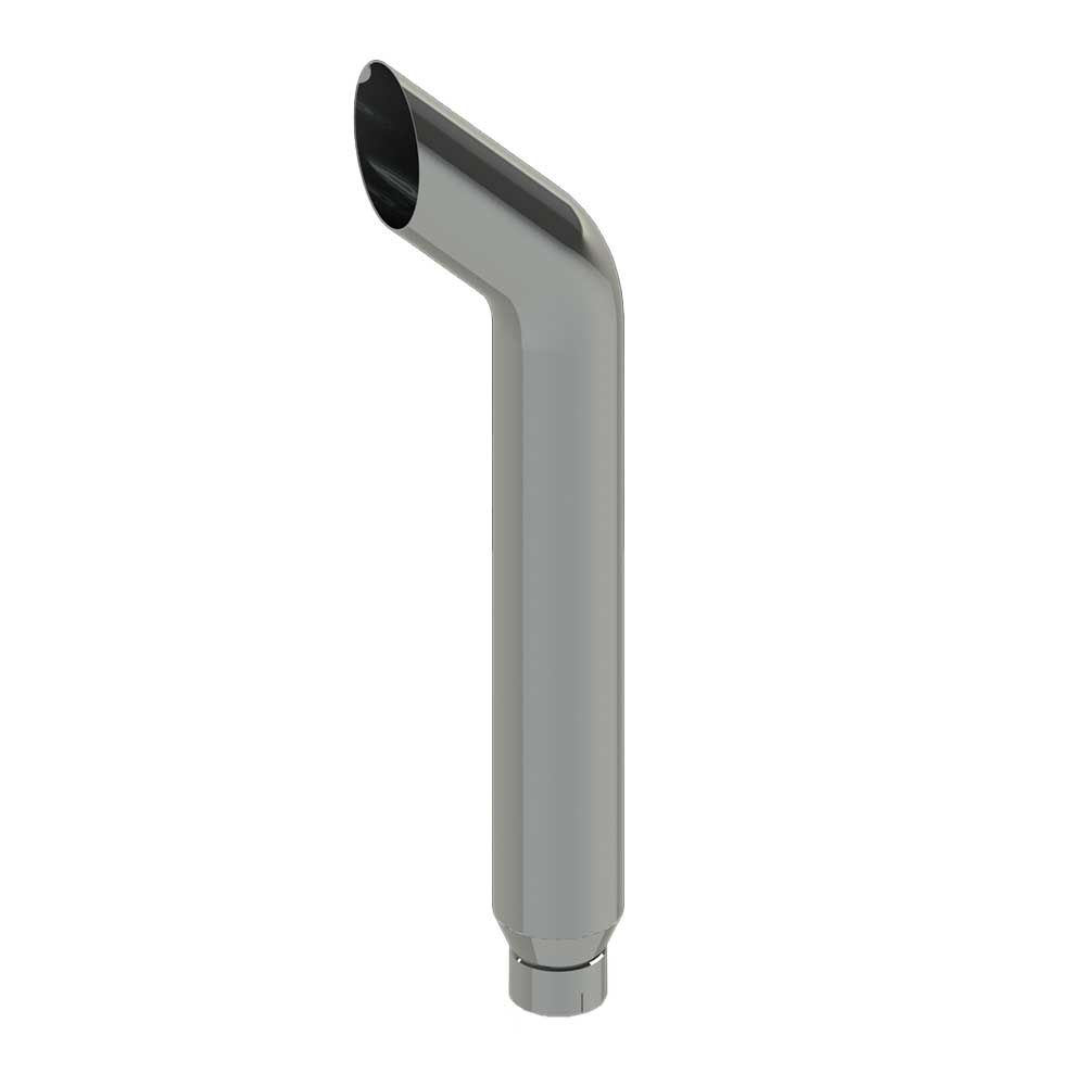 8"-5"D x 96"L Bullhorn One-Piece Chrome Stack Exp.