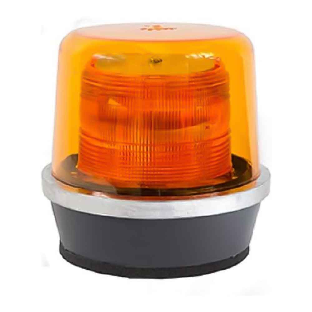 8-1/4" Amber 12/24 V High Power LED Flashing Light, 360 Degree