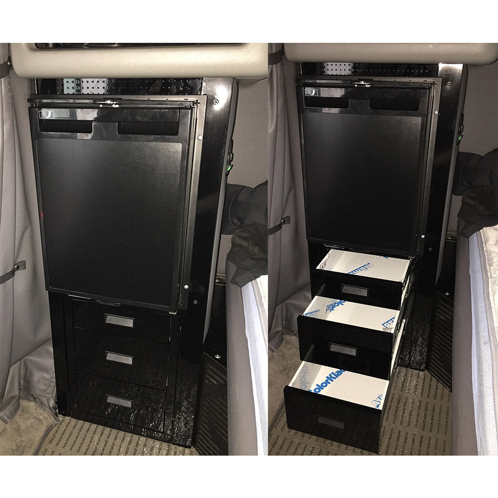 Gloss Black Refrigerator Kit for Peterbilt 379 Passenger Side