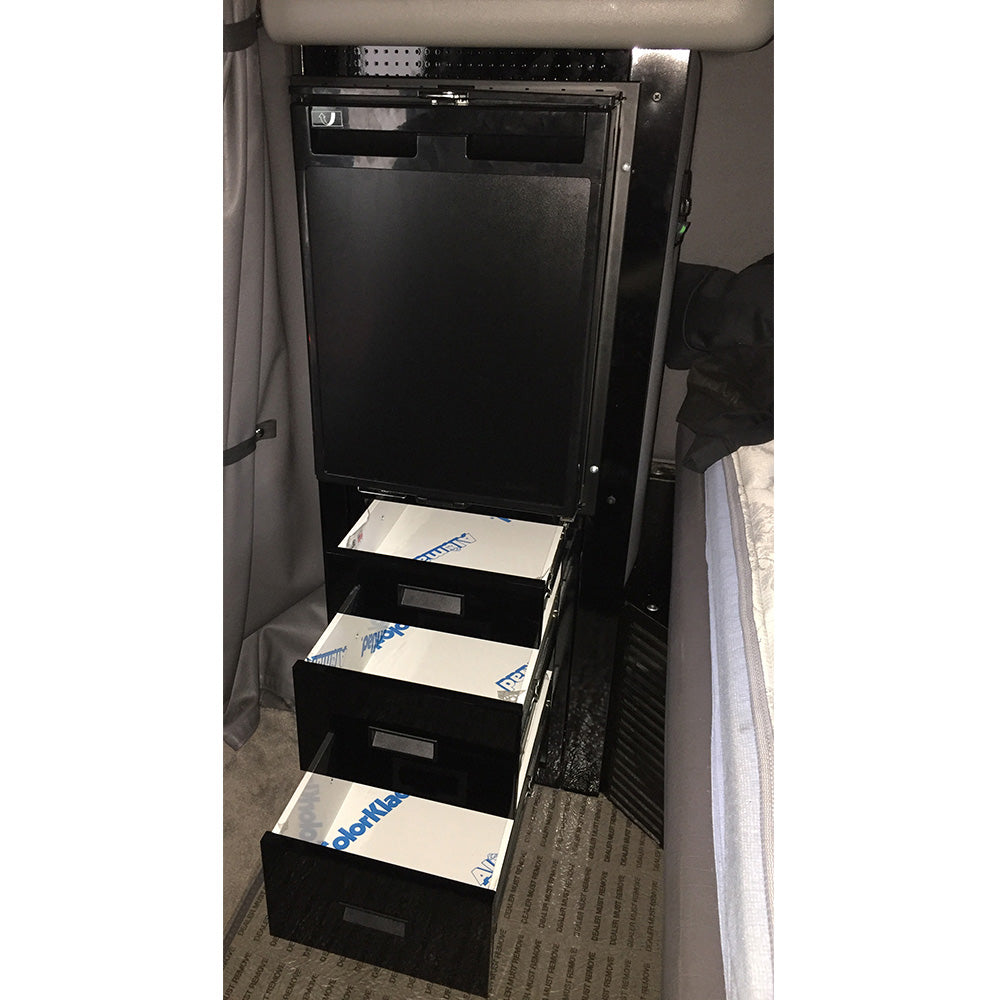 Gloss Black Refrigerator Kit for Peterbilt 379 Passenger Side