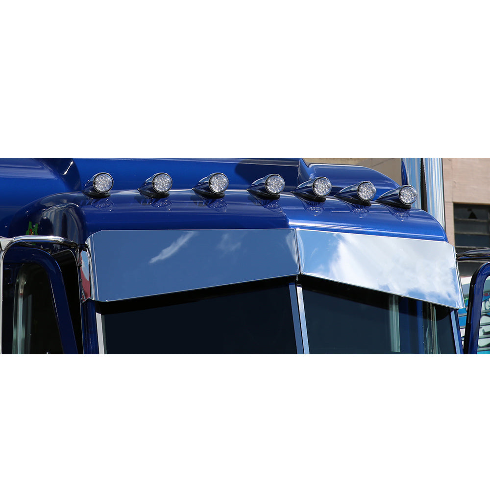 Peterbilt 379, 389 Chrome Stainless Bowtie Visor