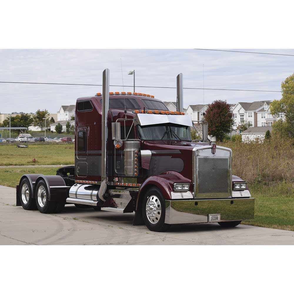 Kenworth W900 Chrome Stainless Bowtie Visor