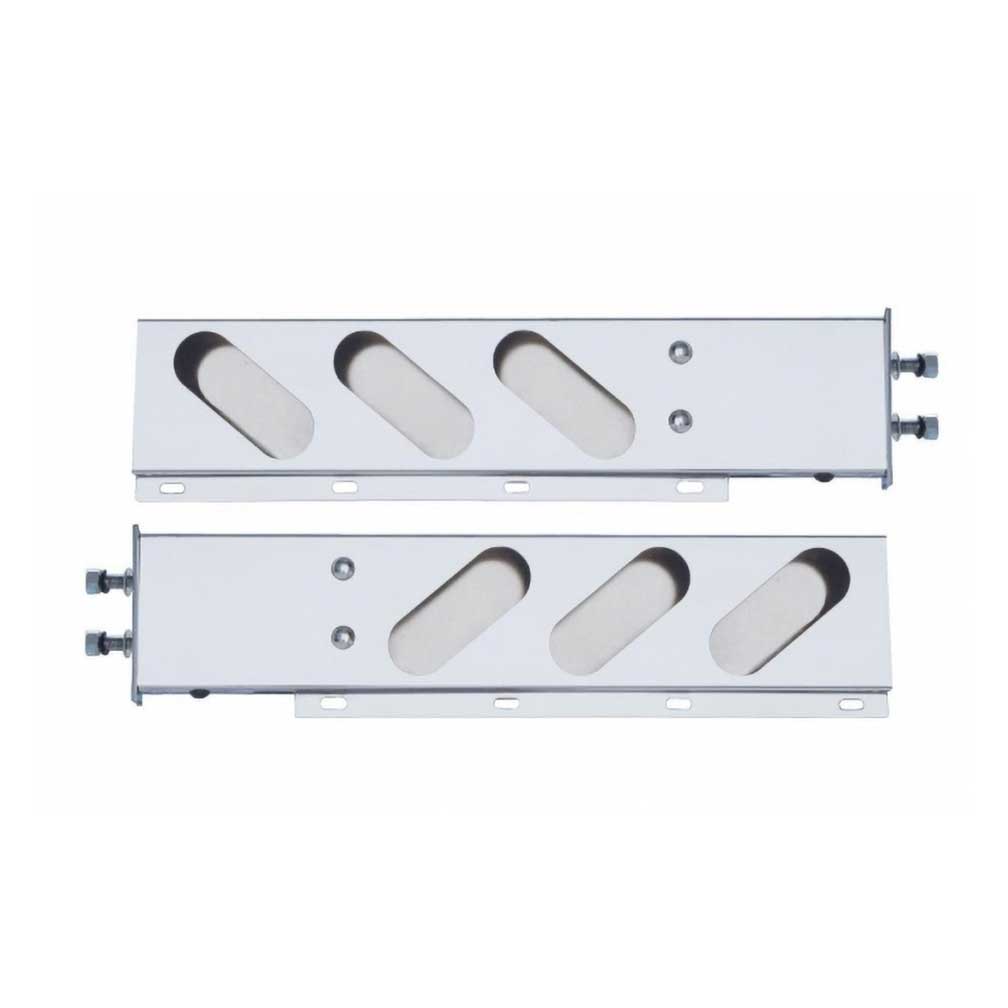 2-1/2" Bolt Pattern Stainless Spring Loaded Light Bar With 6X Oval Light Cutouts (Pair)