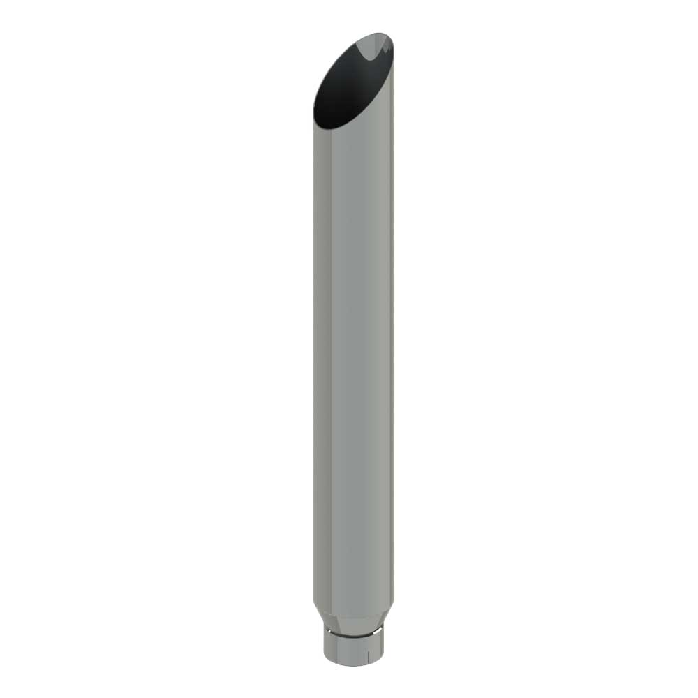 6"-5"D x 48"L Mitered One-Piece Chrome Stack Exp.