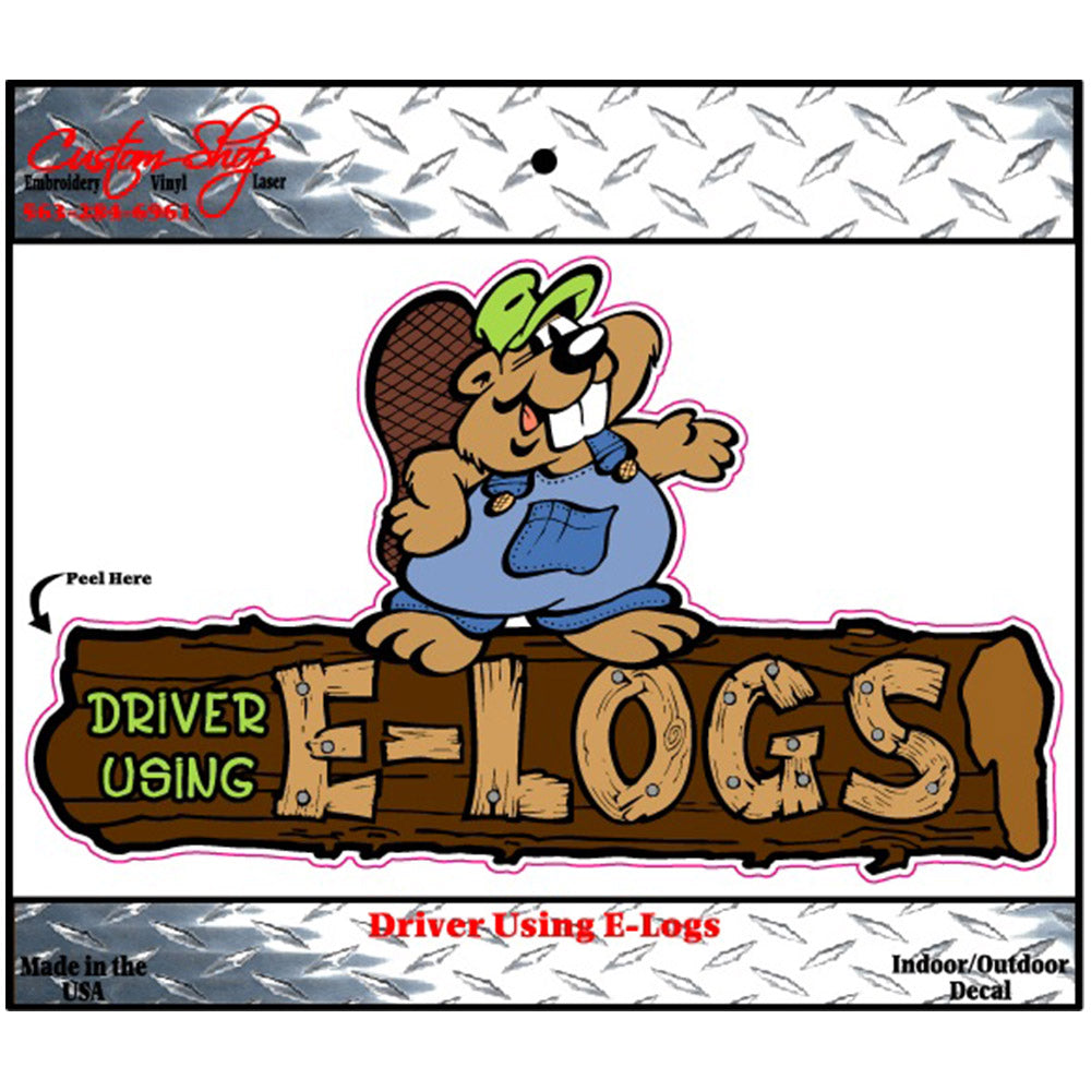 Driver Using E-Logs Decal