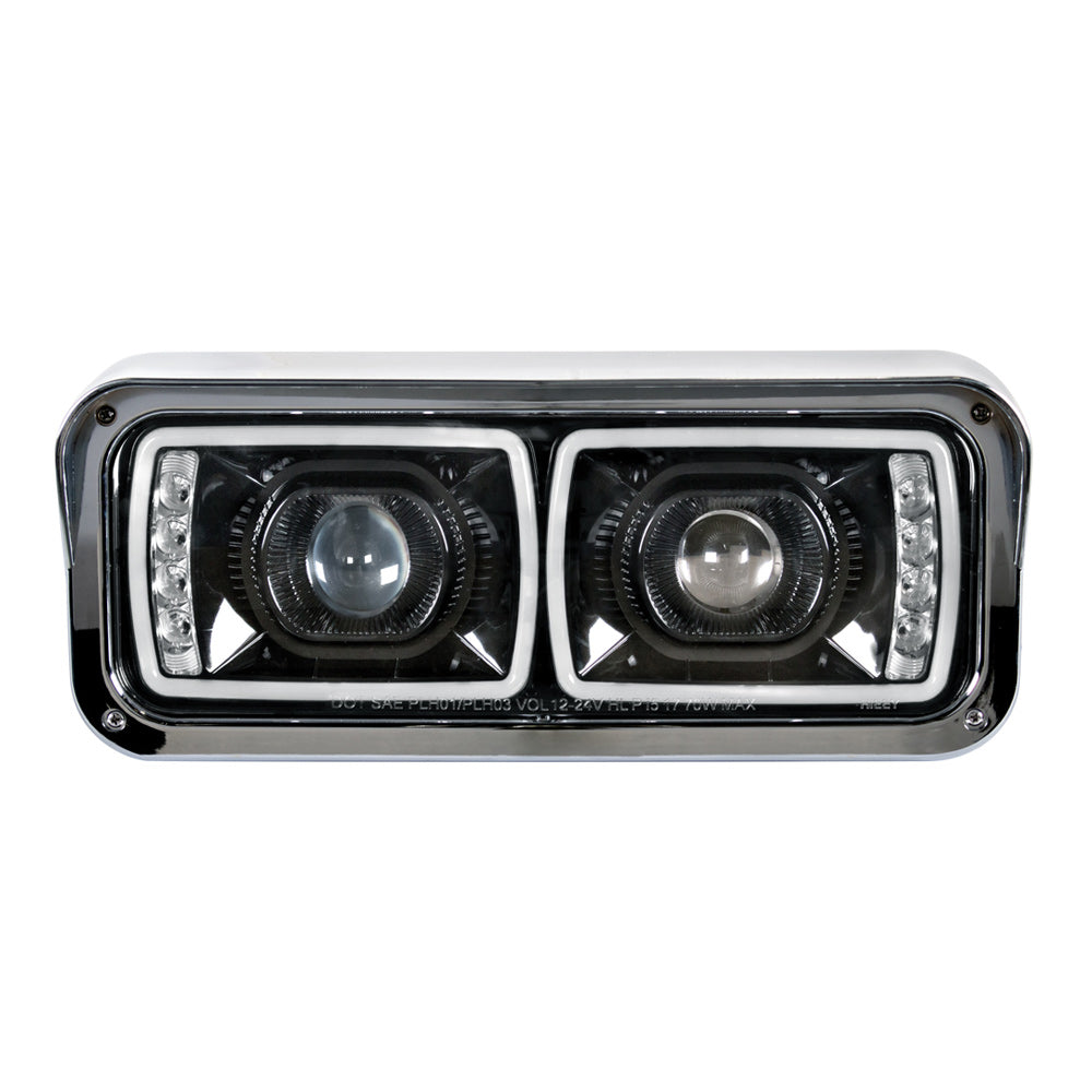PB, KW, FL and WS High Power Blackout Projection LED Headlight with Turn Signal and Position Light Bar