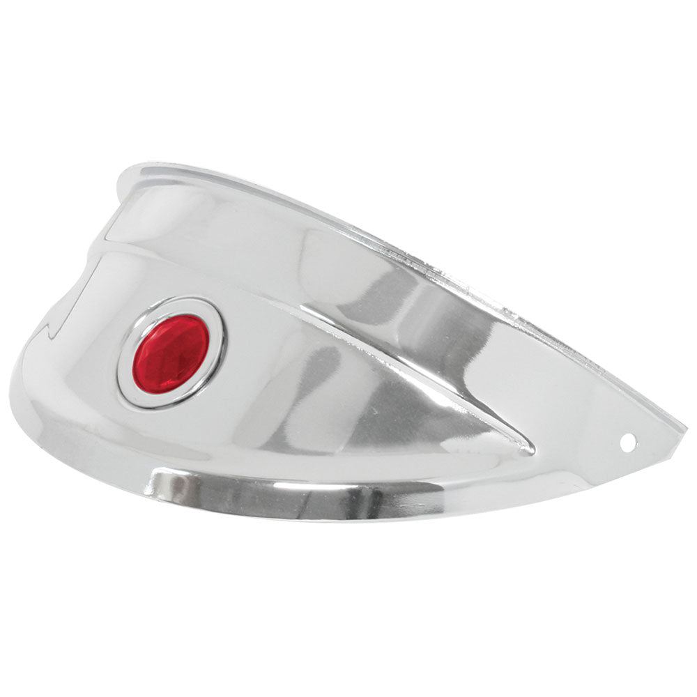 7" Chrome Headlight Visor with Red Dot