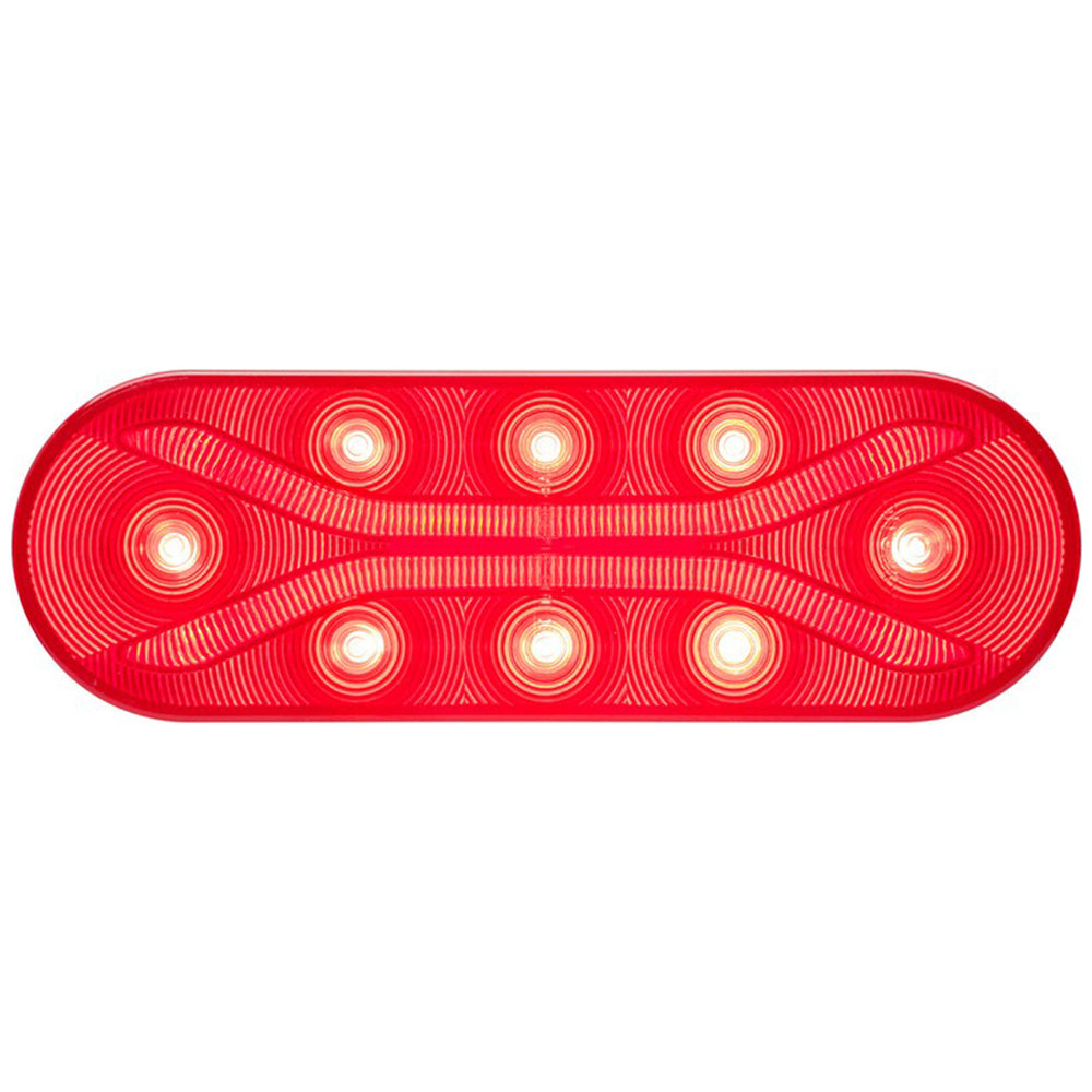Light Guide 6.5" Red 12 LED Oval S/T/T Light