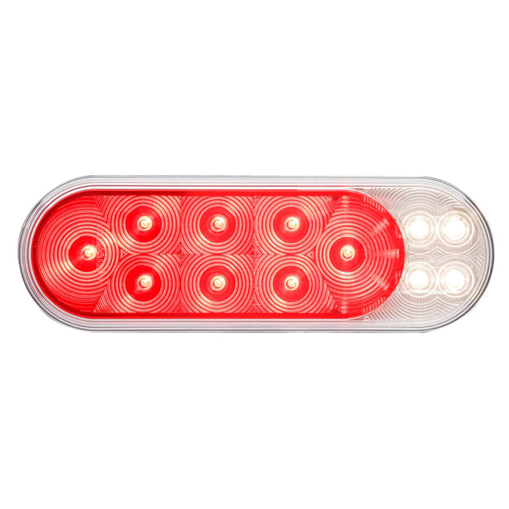 6" White & Red 16 LED Oval Stop/Turn/Tail and Back-up Light
