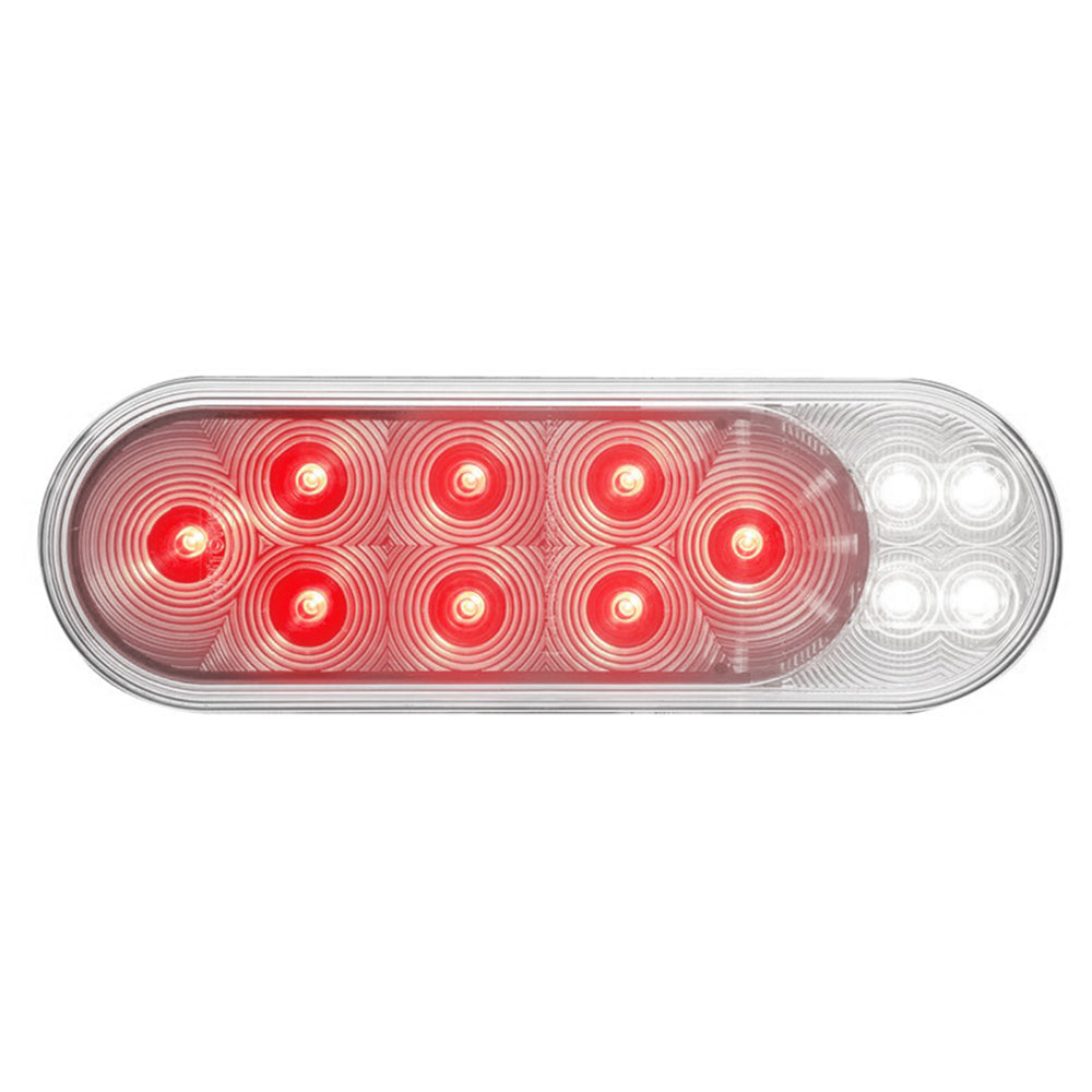 6" White & Red 16 LED Oval Stop/Turn/Tail and Back-up Light