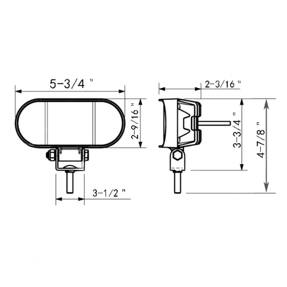 5-3/4" 8 LED Oval Wide Angle Driving and Work Light