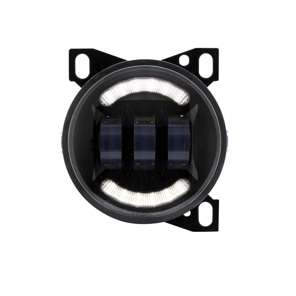 4-1/4" Black LED Fog Light with LED Light Bar
