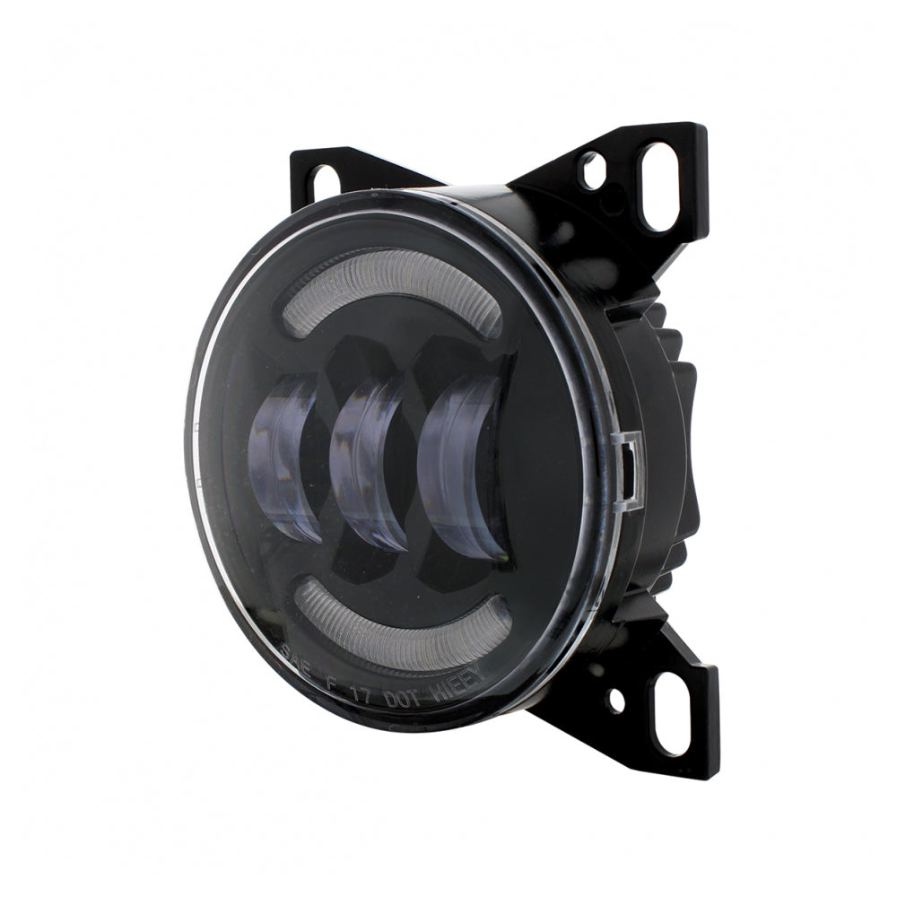 4-1/4" Black LED Fog Light with LED Light Bar