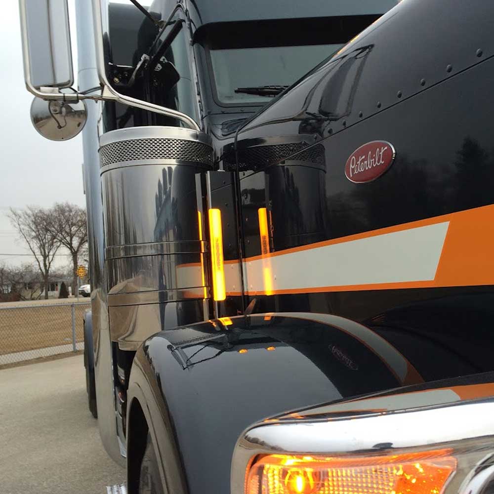 GloBeam Front Air Cleaner Light Bars for Peterbilt 15" Donaldson