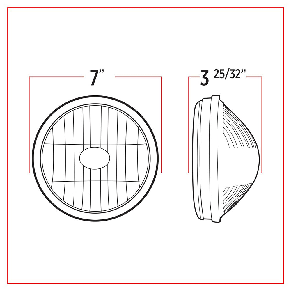 7" Round 4 LED Headlight with Optical Reflector