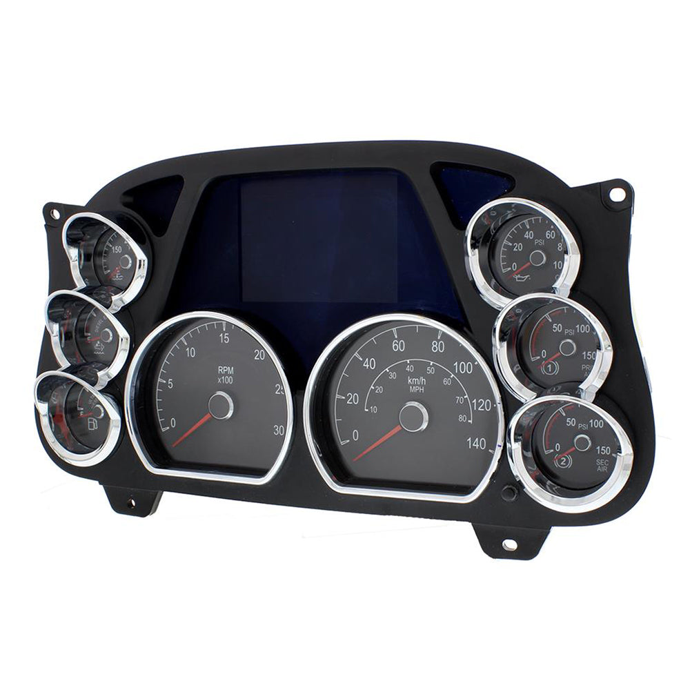 Peterbilt 579, 587 3-Gauge Cluster Bezel with Visors